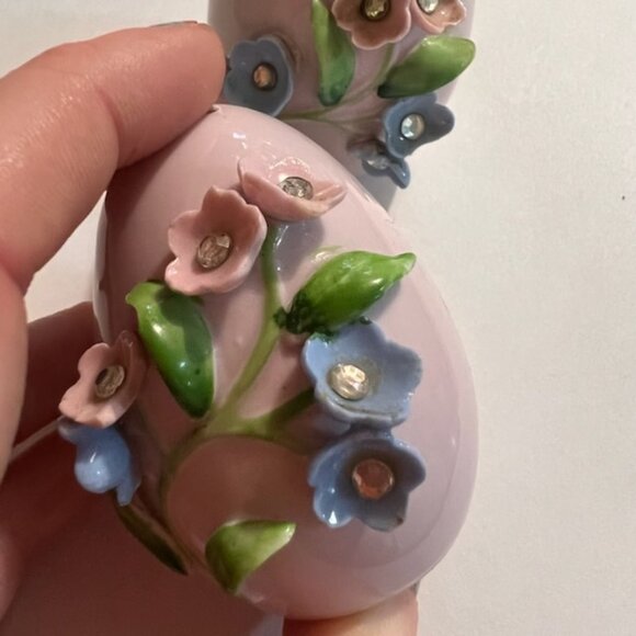 Vintage Japanese Floral Egg S&P Shakers RARE - Picture 4 of 16